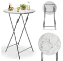 Casaria Stehtisch 2-tlg. Klappbar Weiß Silber Marmoroptik Bild 4