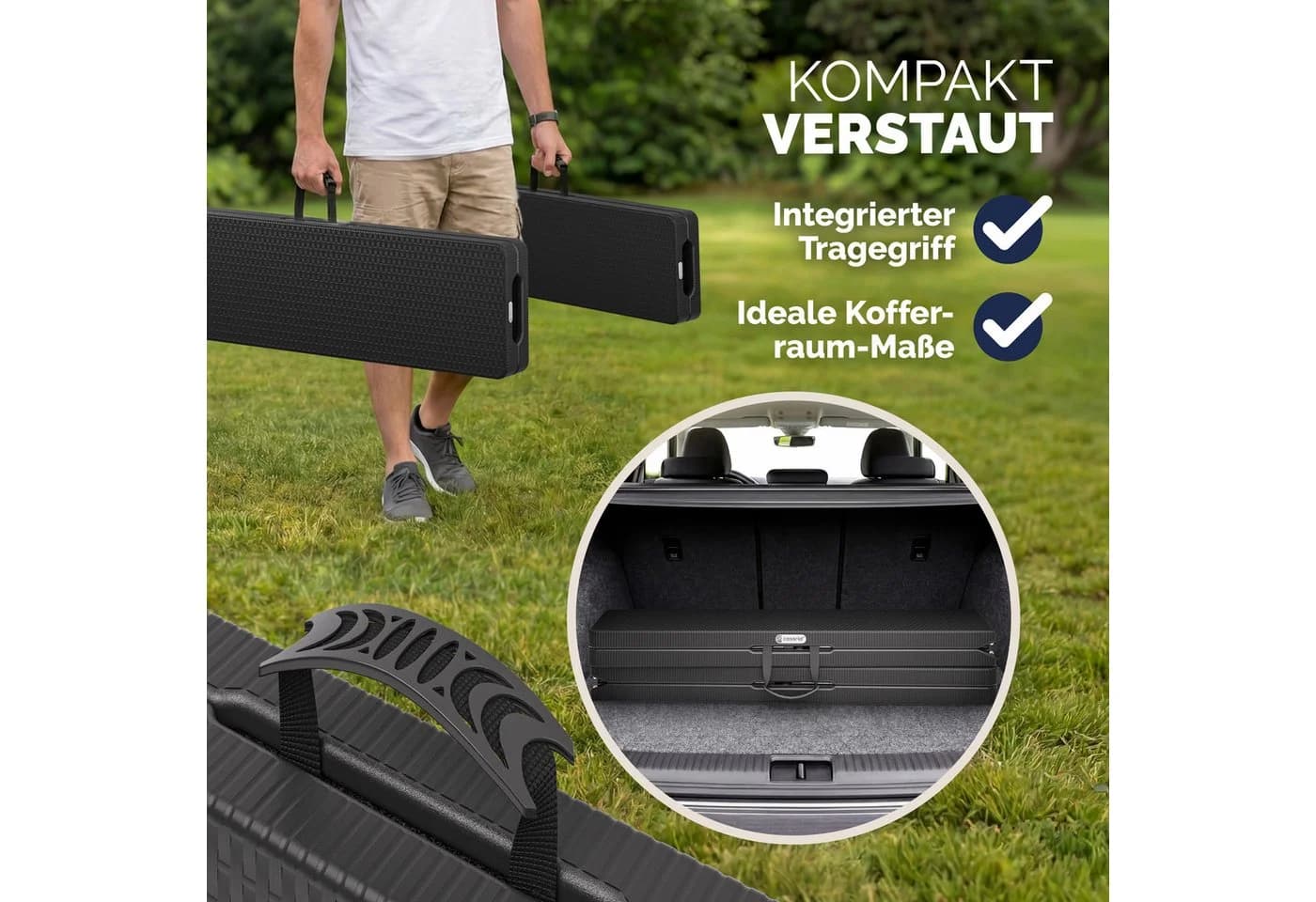 Casaria Bierzeltgarnitur Malmö 2-tlg. Schwarz Klappbar - Bild 5