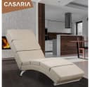 Casaria Relaxliege London Beige Ergonomisch Gepolstert Bild 1
