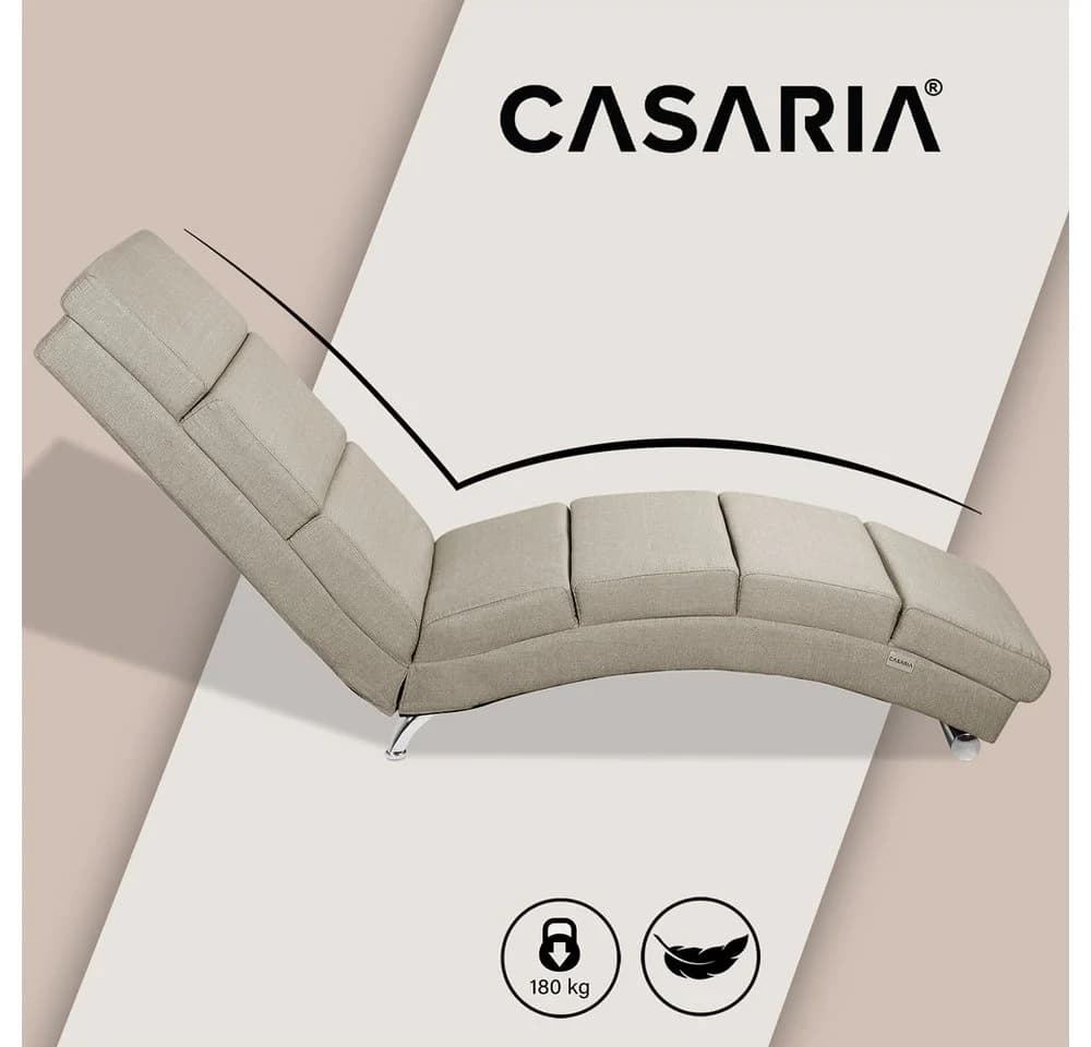 Casaria Relaxliege London Beige Ergonomisch Gepolstert - Bild 5