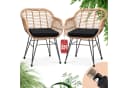 Casaria Gartenstuhl Bali (2 St) Polyrattan 5cm Auflage 59x56x83cm Armlehnen Metall Wetterfest Bild 2