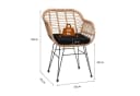 Casaria Gartenstuhl Bali (2 St) Polyrattan 5cm Auflage 59x56x83cm Armlehnen Metall Wetterfest Bild 4
