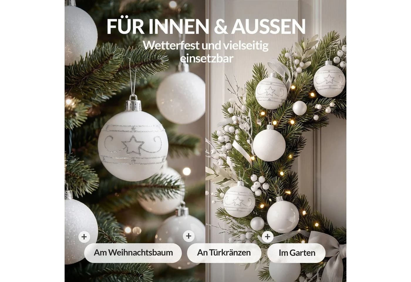 Casaria Weihnachtsbaumkugeln 24-tlg. Ø 6cm Matt Glänzend Glitzernd - Bild 5