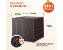 Casaria Auflagenbox 318L Braun Polyrattan mit Gasdruckfeder Bild 3