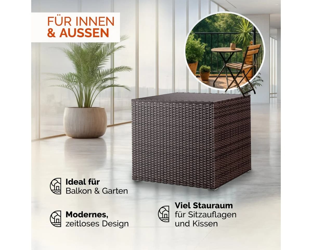 Casaria Auflagenbox 318L Braun Polyrattan mit Gasdruckfeder - Bild 5