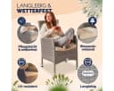 Casaria Gartenstuhl 2er Set Polyrattan Stapelbar mit Auflagen Bild 3