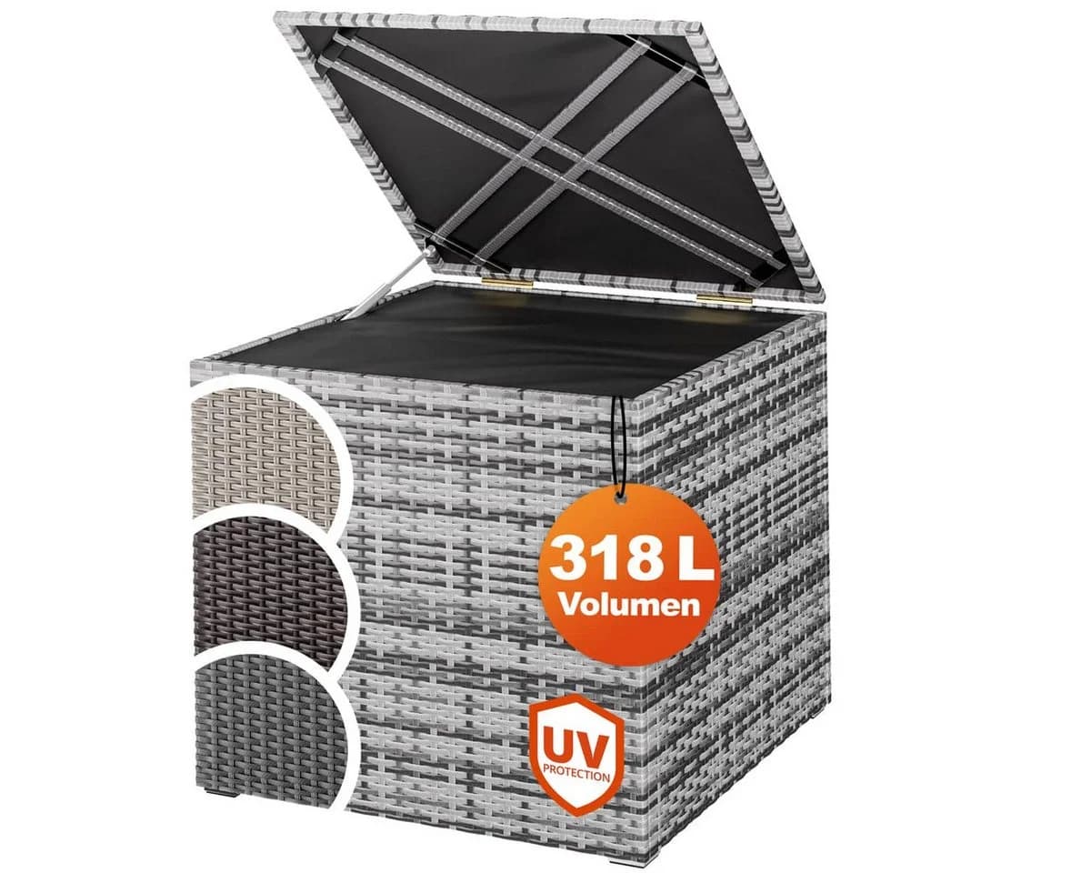 Casaria Auflagenbox Grau 318L mit Gasdruckfeder - Bild 2