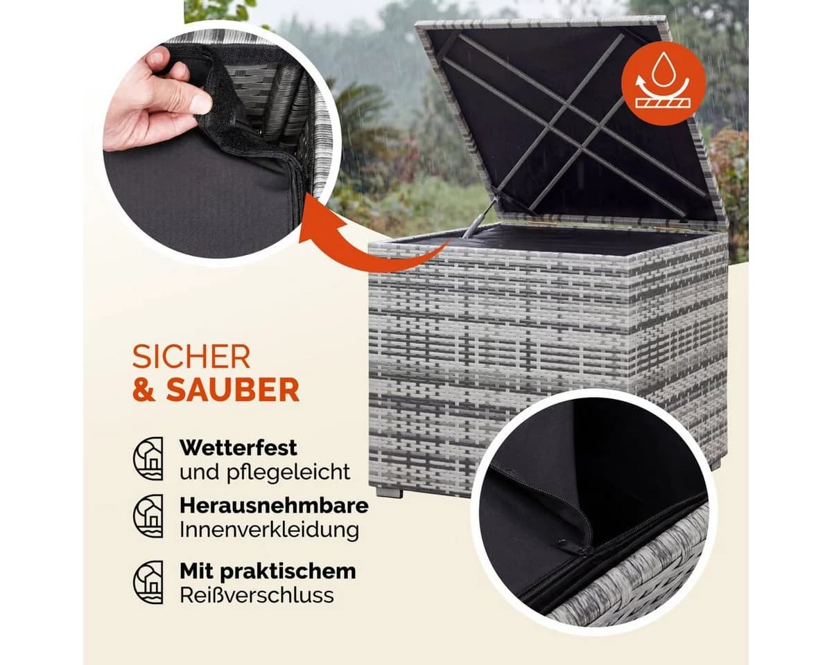 Casaria Auflagenbox Grau 318L mit Gasdruckfeder - Bild 4