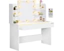 Casaria Schminktisch Lucia Weiß mit LED Beleuchtung Bild 1