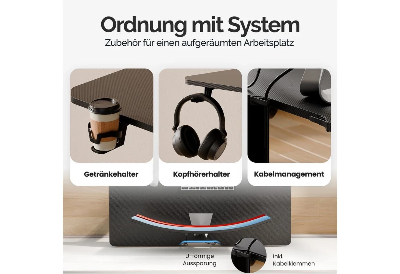 Casaria Elektrischer Schreibtisch mit LCD-Display und Höhenverstellung - Bild 4