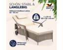 Casaria Gartenliege Polyrattan 5-fach verstellbar mit Rollen Bild 1