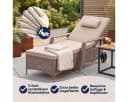 Casaria Gartenliege Polyrattan 5-fach verstellbar mit Rollen Bild 3
