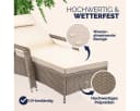Casaria Gartenliege Polyrattan 5-fach verstellbar mit Rollen Bild 5