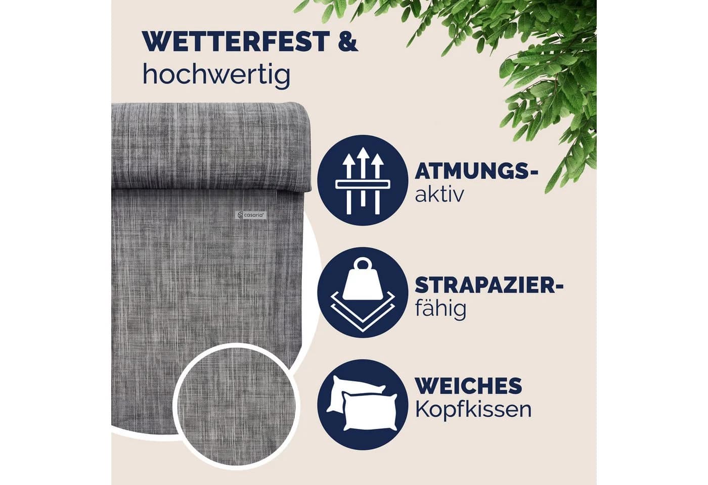 Casaria Gartenstuhl 4er Set Klappbar 7-fach Verstellbar Grau - Bild 5