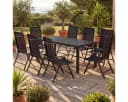 Casaria Garten-Essgruppe WPC Bern 9-tlg. Anthrazit Aluminium Klappbar Bild 1