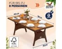 Casaria Gartentisch Polyrattan mit Ablage FSC®-Akazienholz Bild 1