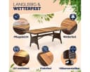 Casaria Gartentisch Polyrattan mit Ablage FSC®-Akazienholz Bild 3