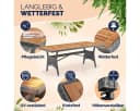Casaria Gartentisch Polyrattan mit Ablage FSC-Akazie Bild 3