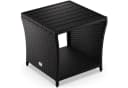 Casaria Beistelltisch Wetterfest Polyrattan WPC Schwarz Bild 2