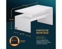 Casaria Couchtisch Sacramento Weiß Modern mit Stauraum Bild 5