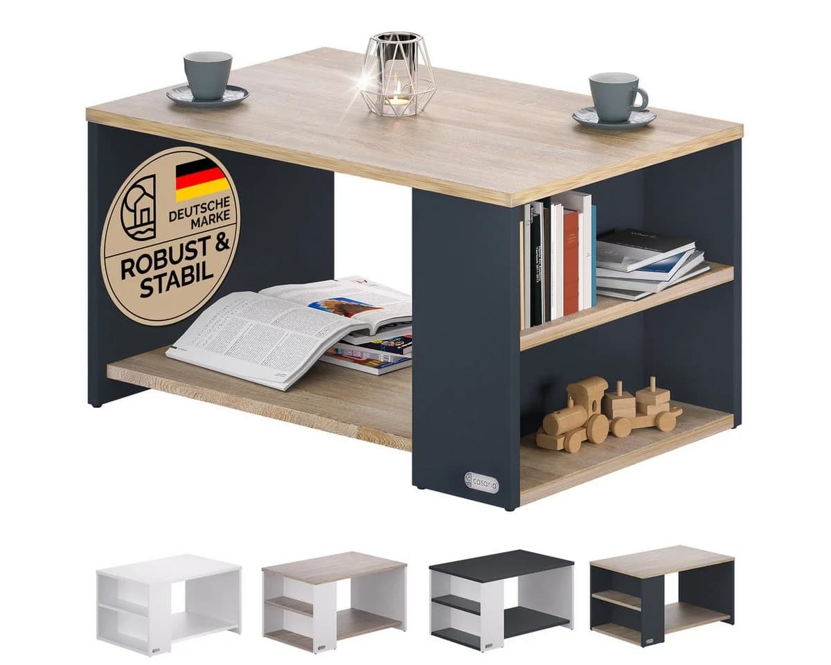 Casaria Couchtisch Santa Cruz Grau mit Stauraum Modern - Bild 2