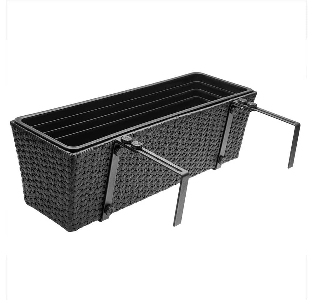 Casaria Blumenkasten 4er Set 11L Polyrattan mit Halterung - Bild 4