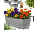 Casaria Blumenkasten 4er Set 11L Polyrattan mit Halterung Bild 2