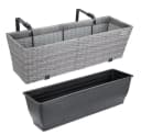 Casaria Blumenkasten 4er Set 11L Polyrattan mit Halterung Bild 3