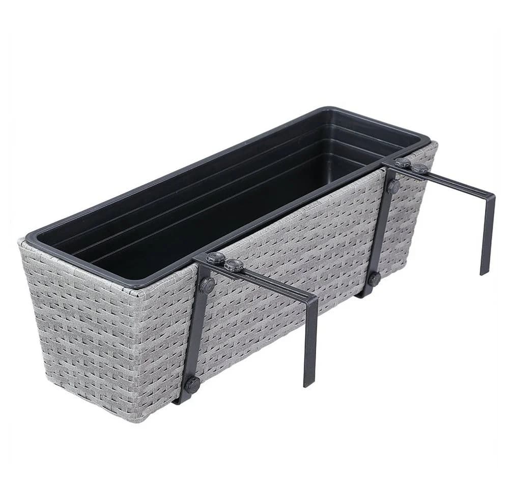 Casaria Blumenkasten 4er Set 11L Polyrattan mit Halterung - Bild 4