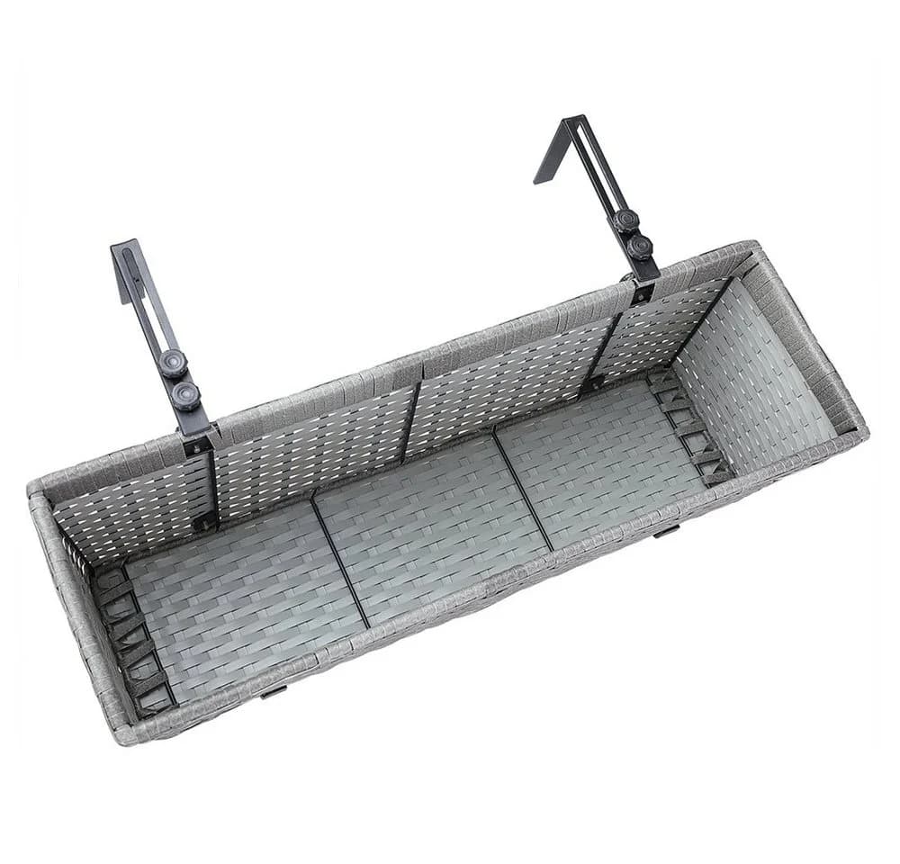 Casaria Blumenkasten 4er Set 11L Polyrattan mit Halterung - Bild 5