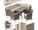 Casaria Gartenlounge-Set Lissabon 17-tlg. Beige/Grau Schwarz Polyrattan Bild 2