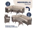 Casaria Gartenlounge-Set Lissabon 17-tlg. Beige/Grau Schwarz Polyrattan Bild 3