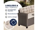 Casaria Gartenlounge-Set Lissabon 17-tlg. Beige/Grau Schwarz Polyrattan Bild 5