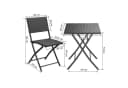 Casaria Balkonset Rom Polyrattan 3-tlg. Klappbar Platzsparend 2 Personen Wetterfest Bild 3