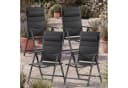 Casaria Gartenstuhl Bern Premium 4er Set Anthrazit 8-fach Verstellbar Gepolstert Bild 1