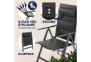 Casaria Gartenstuhl Bern Premium 4er Set Anthrazit 8-fach Verstellbar Gepolstert Bild 3