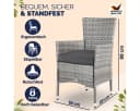 Casaria Gartenstuhl 4er Set Grau Polyrattan Stapelbar Bild 1
