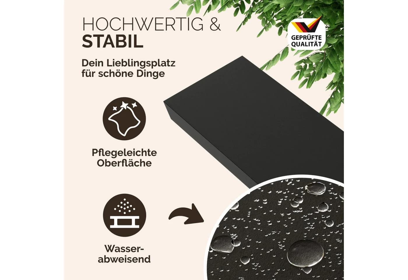 Casaria Wandregal Schwarz Modern Hängeregal mit Halterung