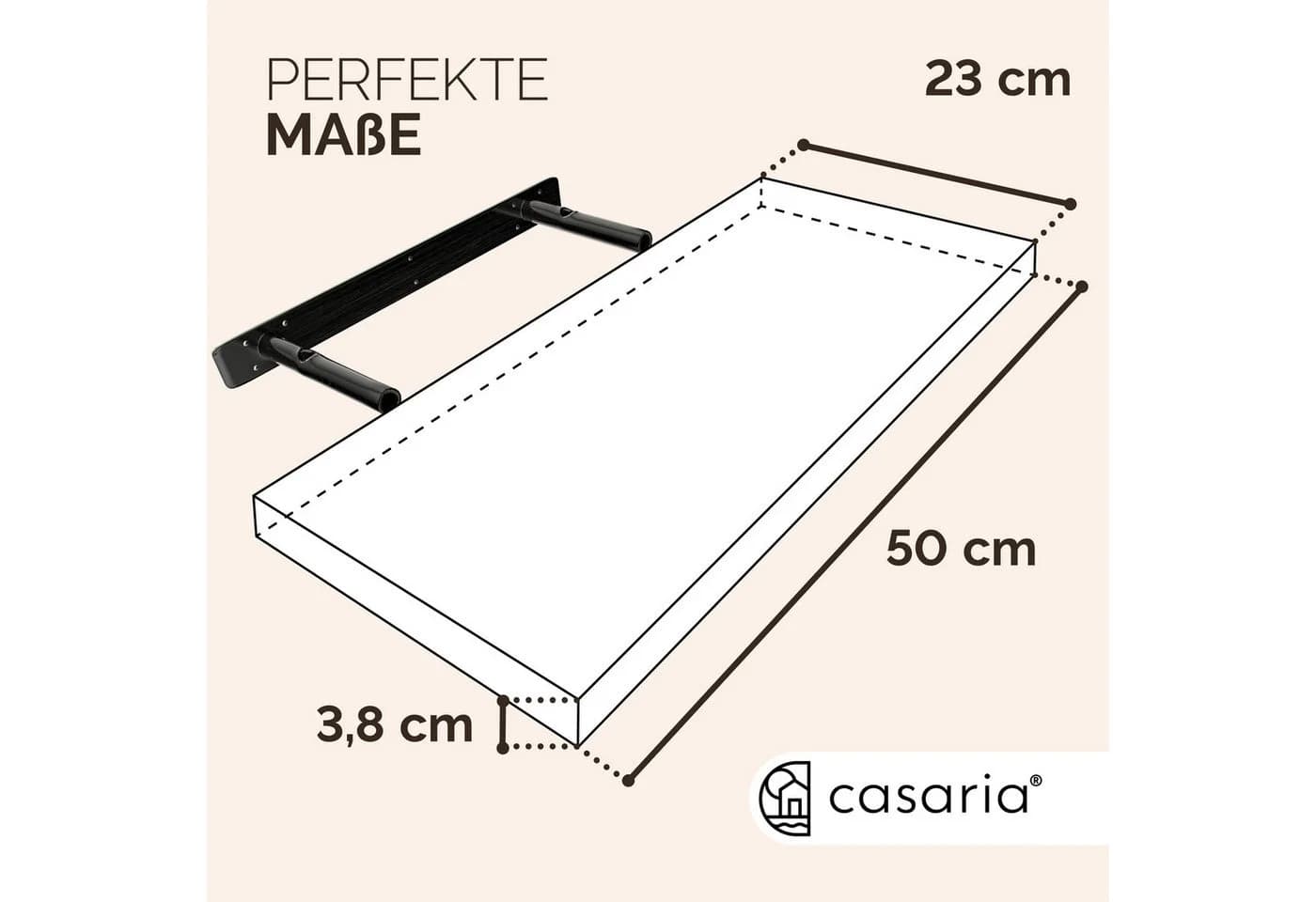 Casaria Wandregal Schwarz Modern Hängeregal mit Halterung - Bild 3