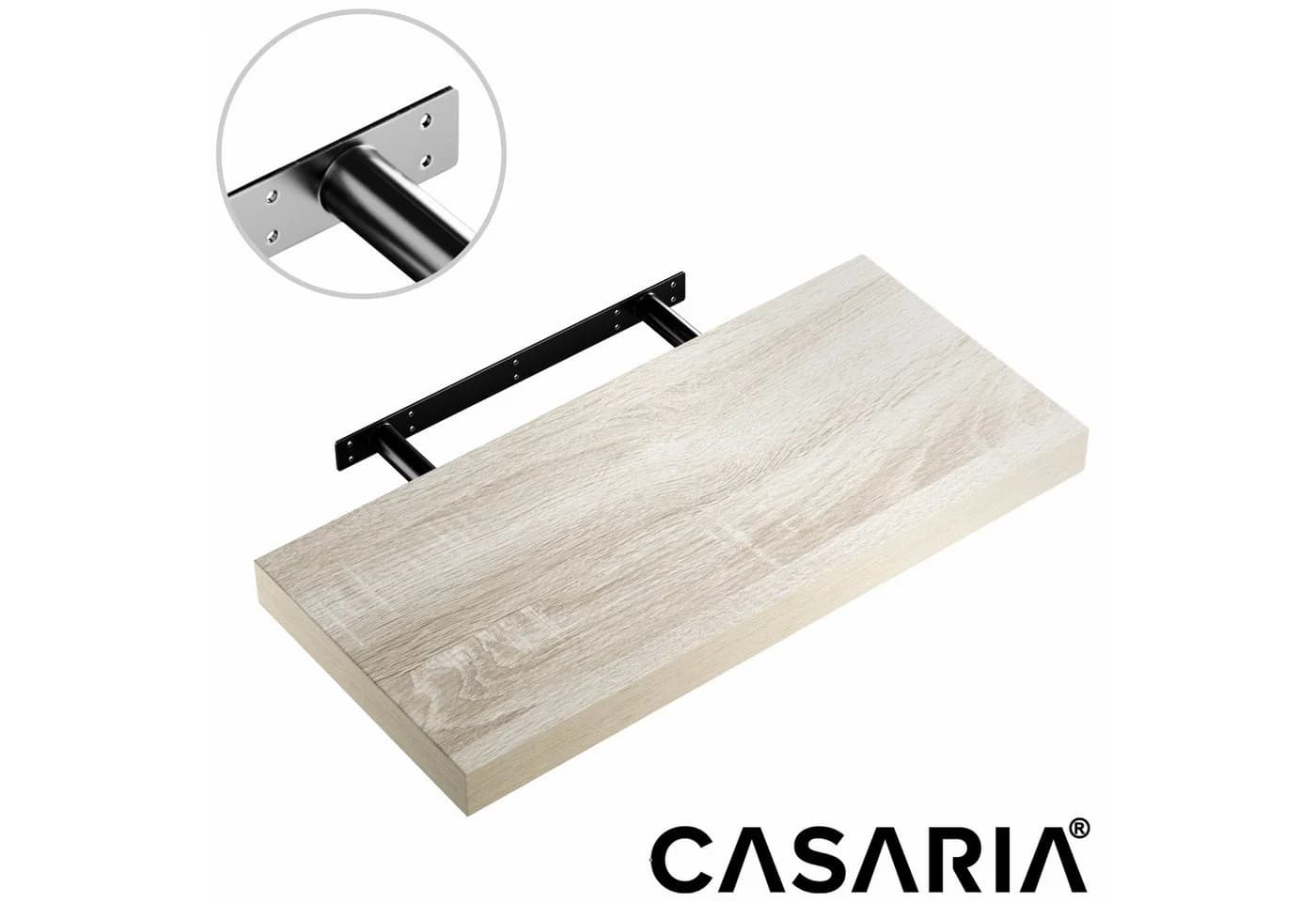 Casaria Wandregal Eiche Hängeregal mit Halterung - Bild 3