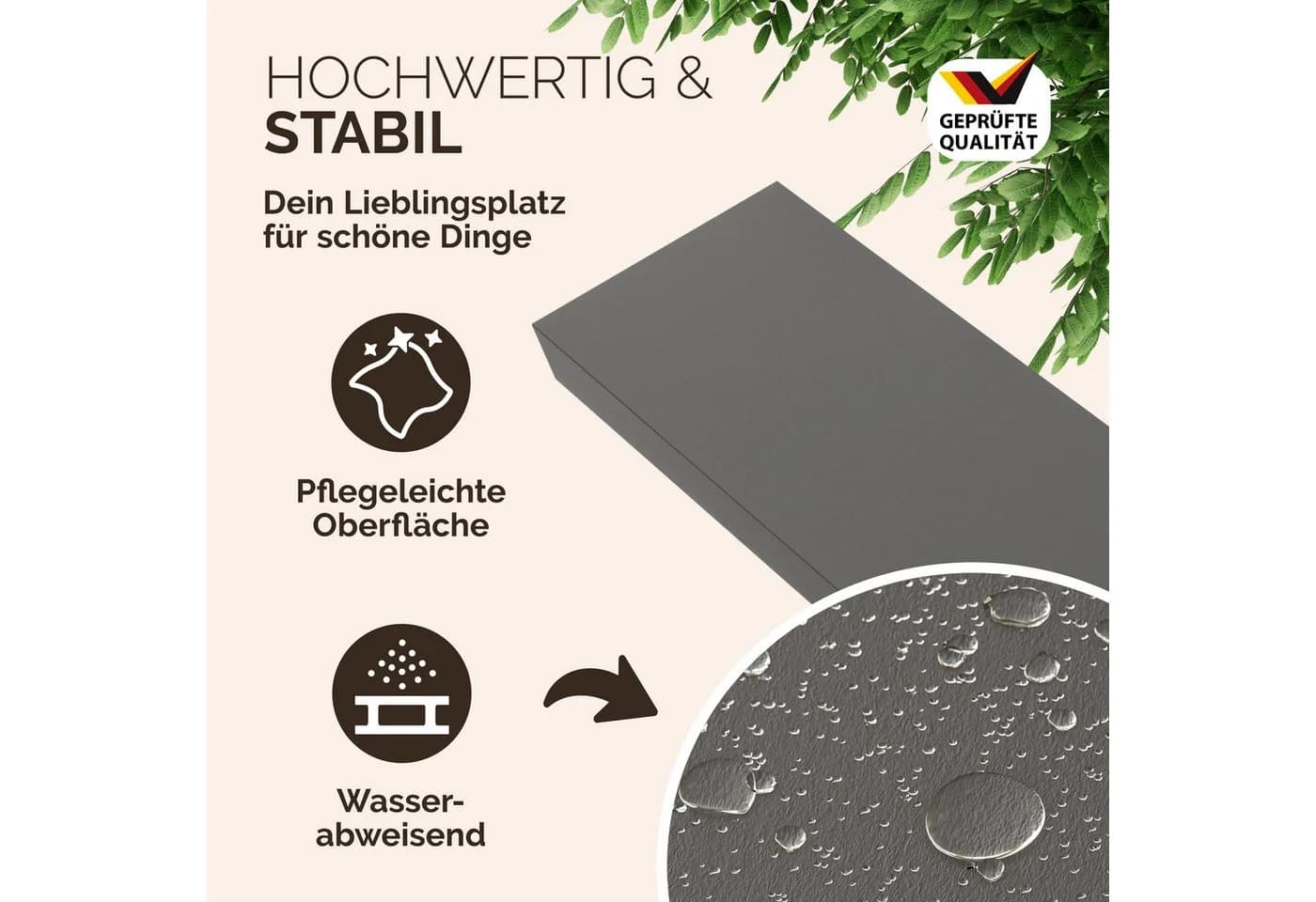 Casaria Wandregal Grau Matt 70cm mit Halterung