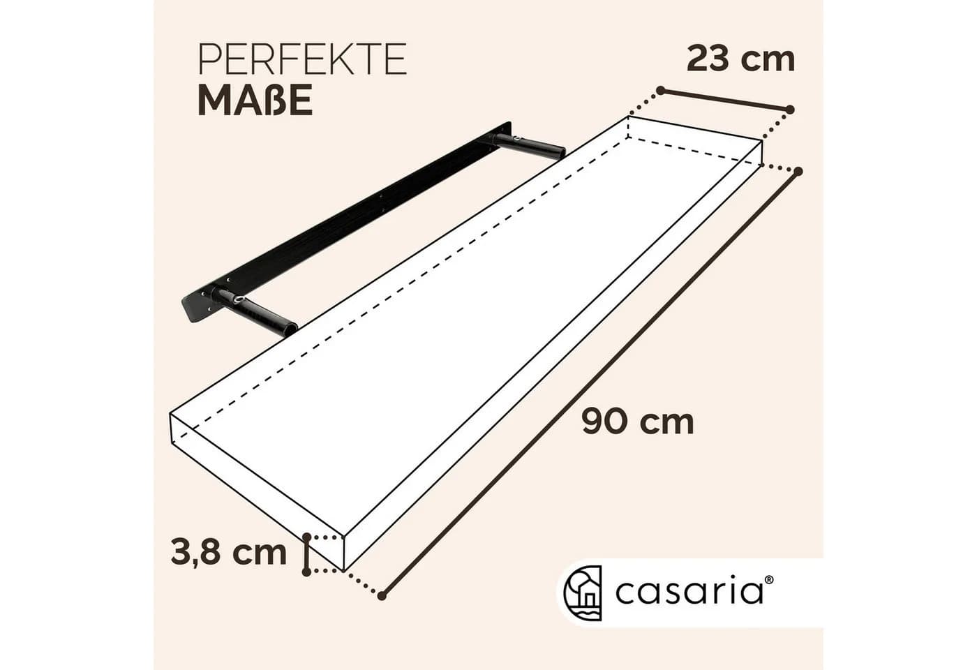 Casaria Wandregal Dunkle Eiche Schweberegal 15kg Tragkraft Modern - Bild 3