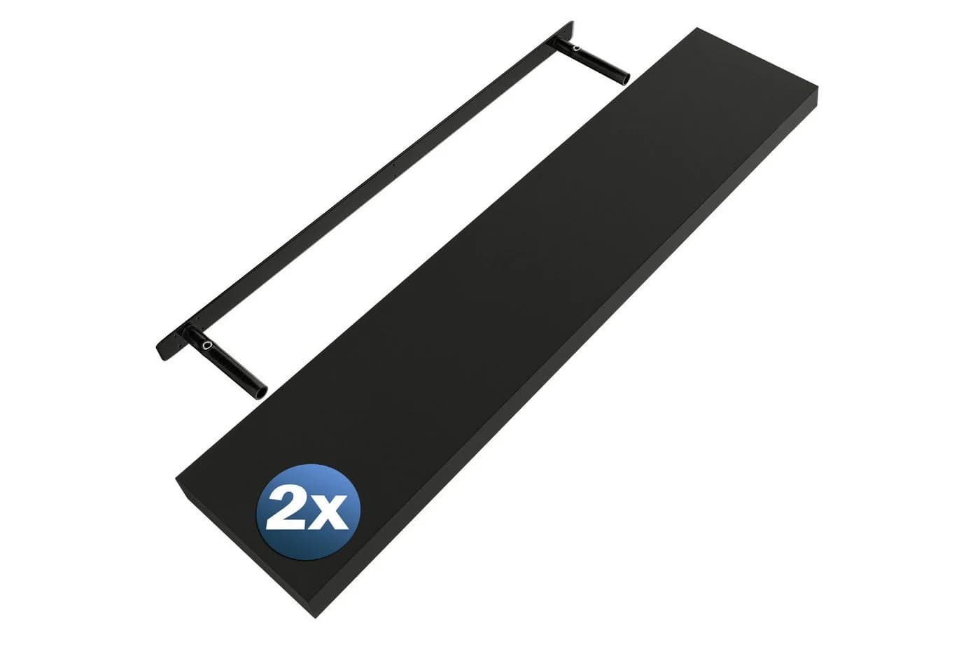 Casaria Wandregal Schwarz Schweberegal mit Halterung 15kg Tragkraft - Bild 2
