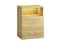 Casaria Nachttisch Jamie mit Touch LED Beleuchtung Braun Bild 2