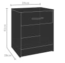Casaria Nachttisch Kiel Modern Grau mit Schublade Bild 5