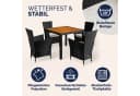 Casaria Garten-Essgruppe 5-tlg. Schwarz/Beige Polyrattan Akazie Bild 3