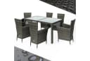 Casaria Garten-Essgruppe 7-tlg. Grau Polyrattan mit Polstern Bild 2