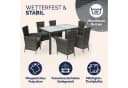 Casaria Garten-Essgruppe 7-tlg. Grau Polyrattan mit Polstern Bild 3