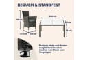 Casaria Garten-Essgruppe 7-tlg. Grau Polyrattan mit Polstern Bild 5