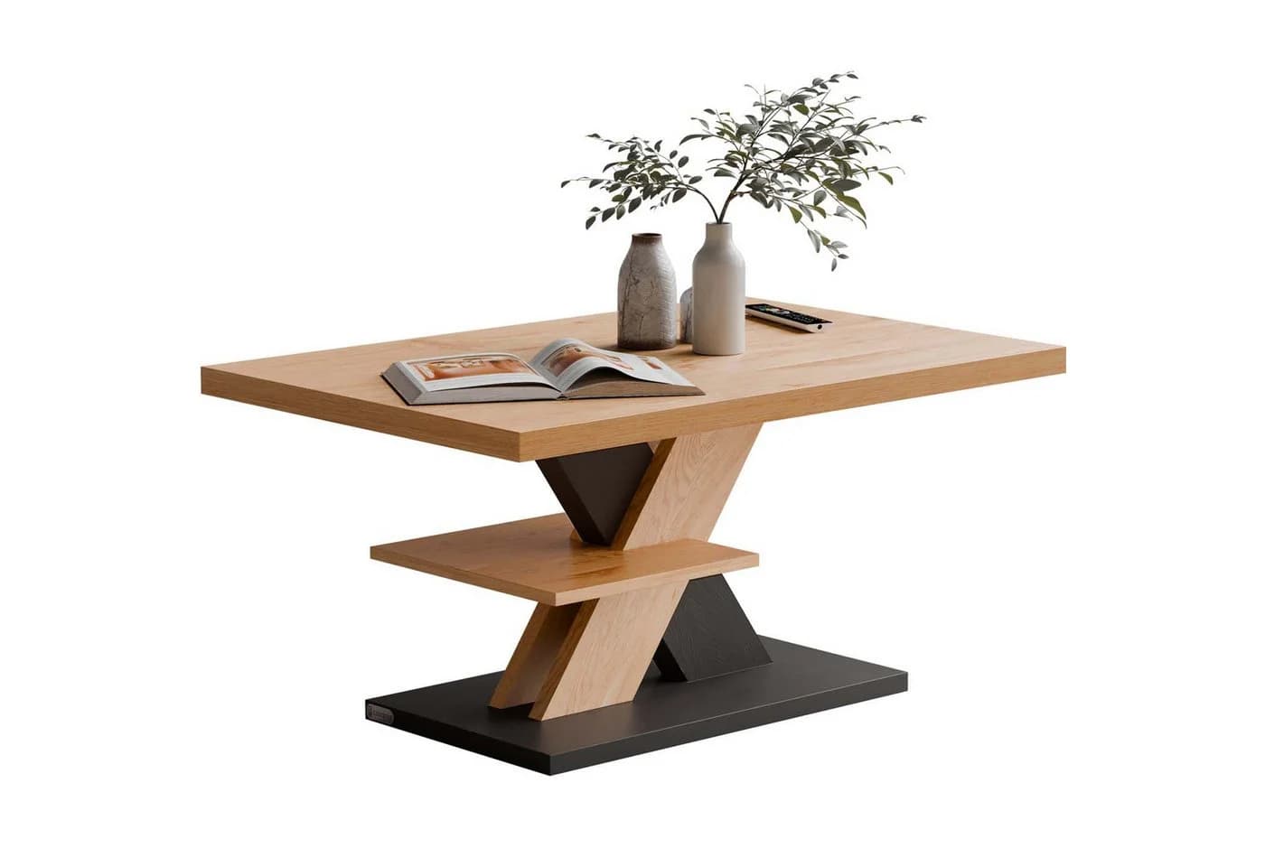 Casaria Couchtisch Detroit Modern Grau mit 2 Ablagen - Bild 2